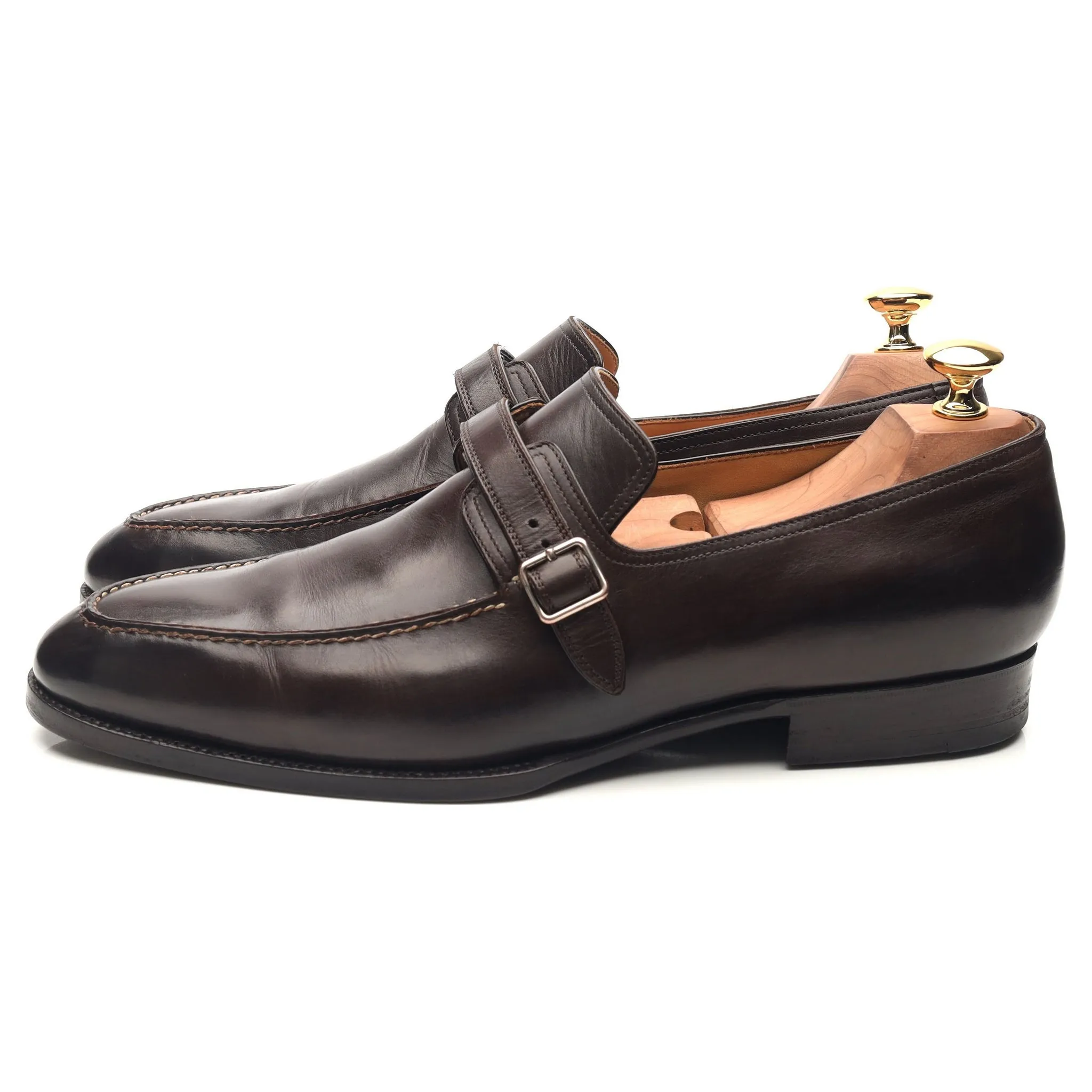 '100' Dark Brown Leather Monk Strap UK 9 F
