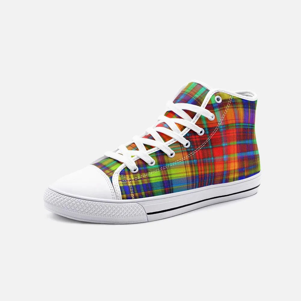 BirdGirls Plaid Delight Unisex High Top Canvas Shoes