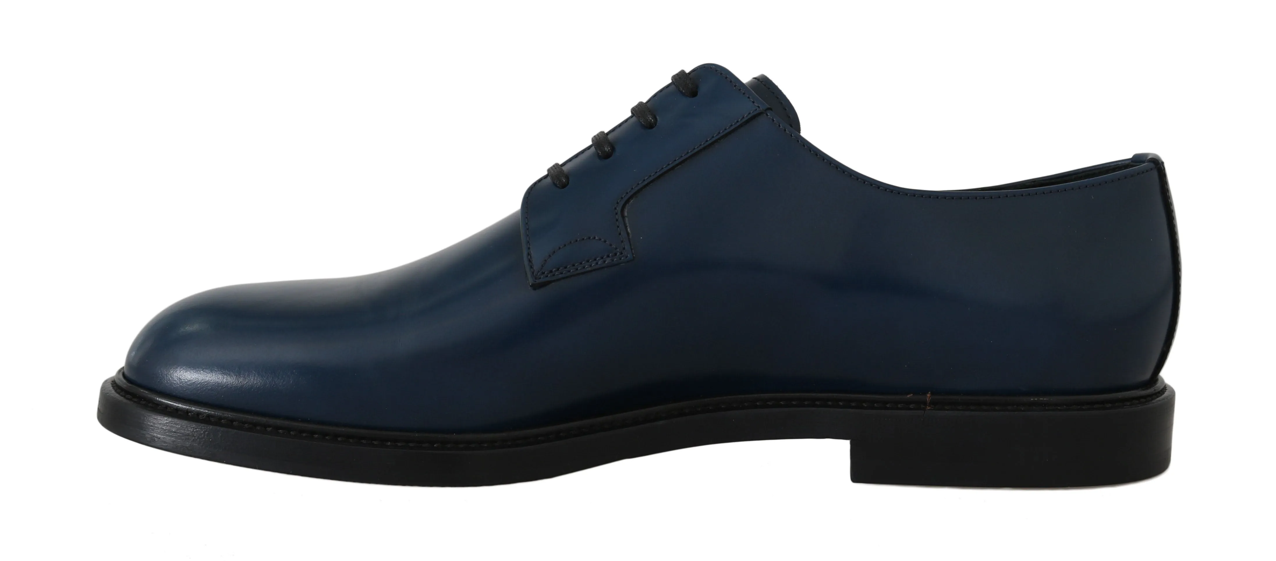 Blue Leather Derby Formal Shoes