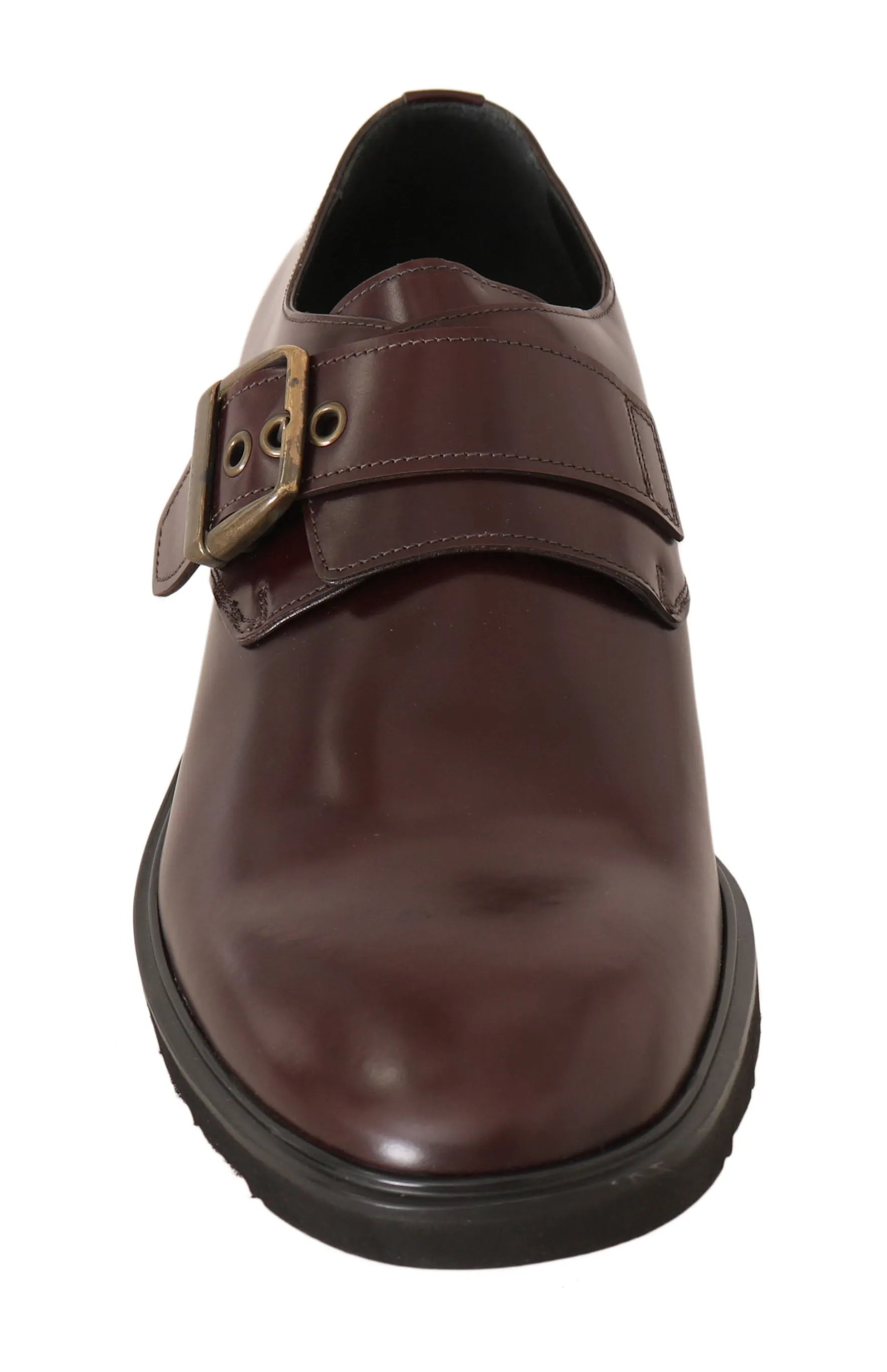 Bordeaux Leather Derby Monkstrap Mens Shoes