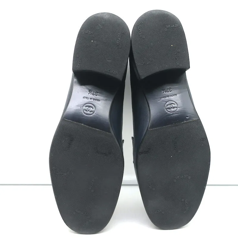 Chanel 20B Boy Loafers Navy Quilted Leather Size 37.5