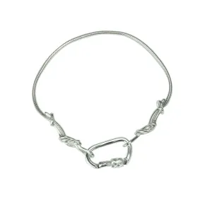 Climbing Rope Chain with Carabiner Bracelet - Sterling Silver