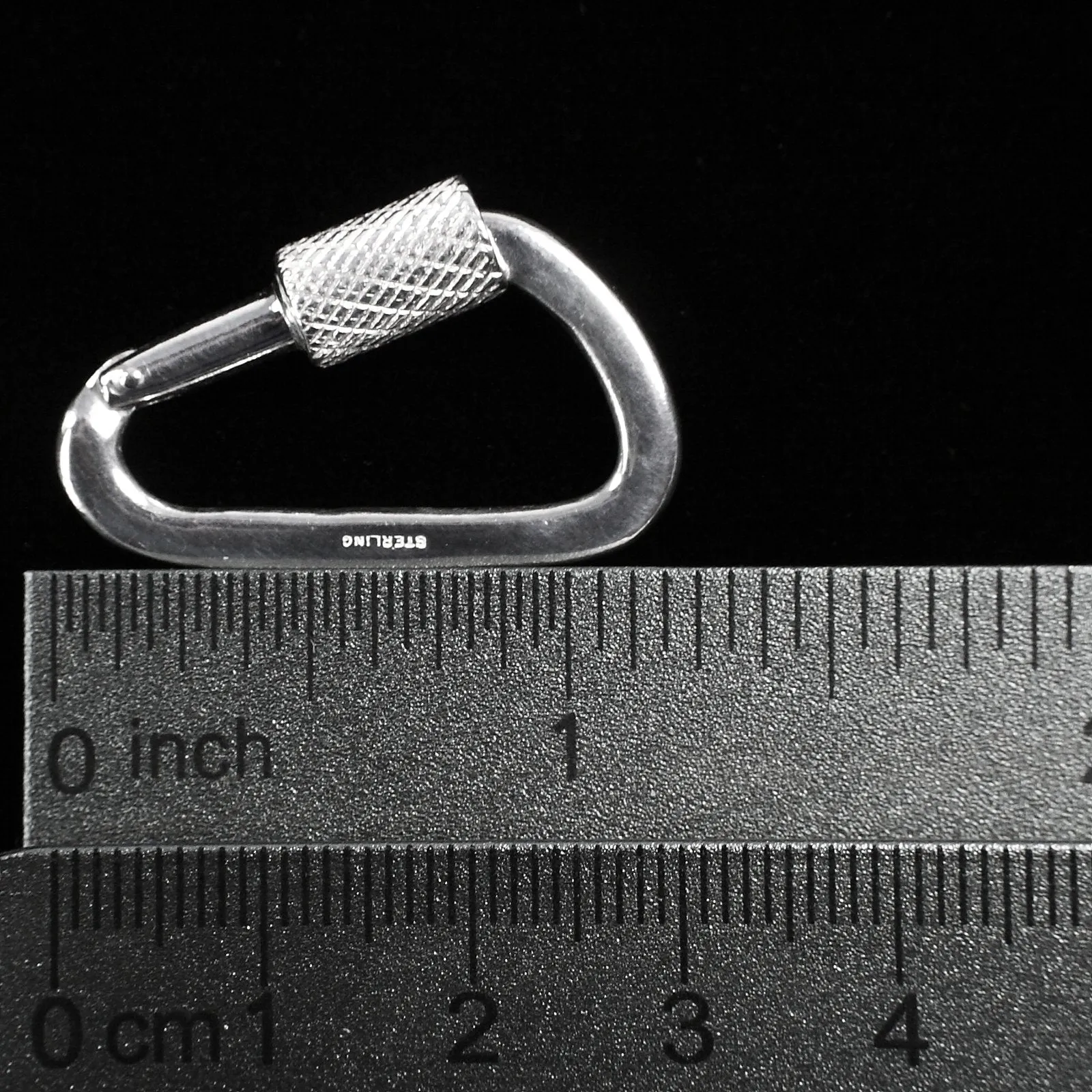 Functional  Carabiner  - 1.25 Inch - Sterling - Rock Climbing Jewelry
