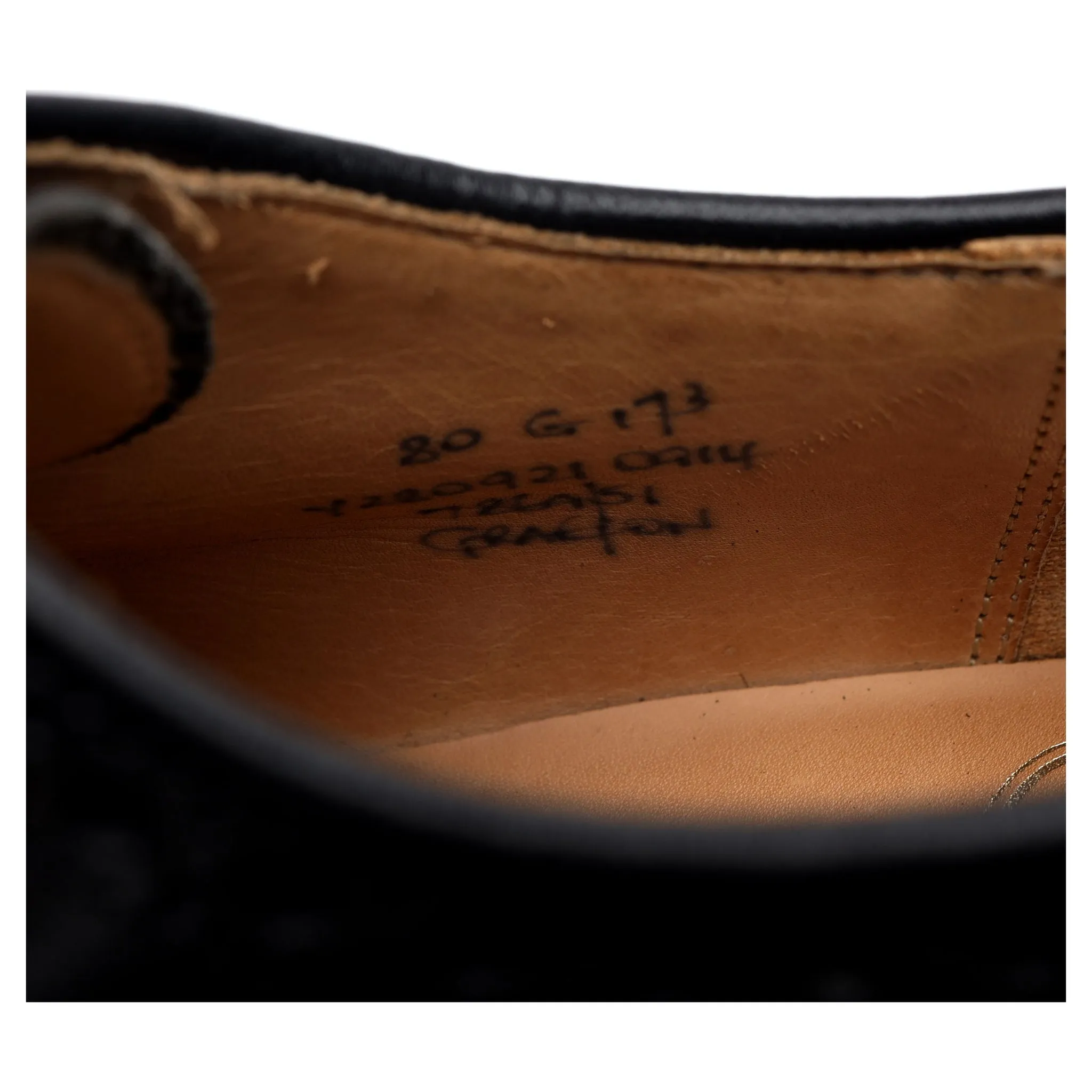 'Grafton' Black Leather Derby Brogue UK 8 G
