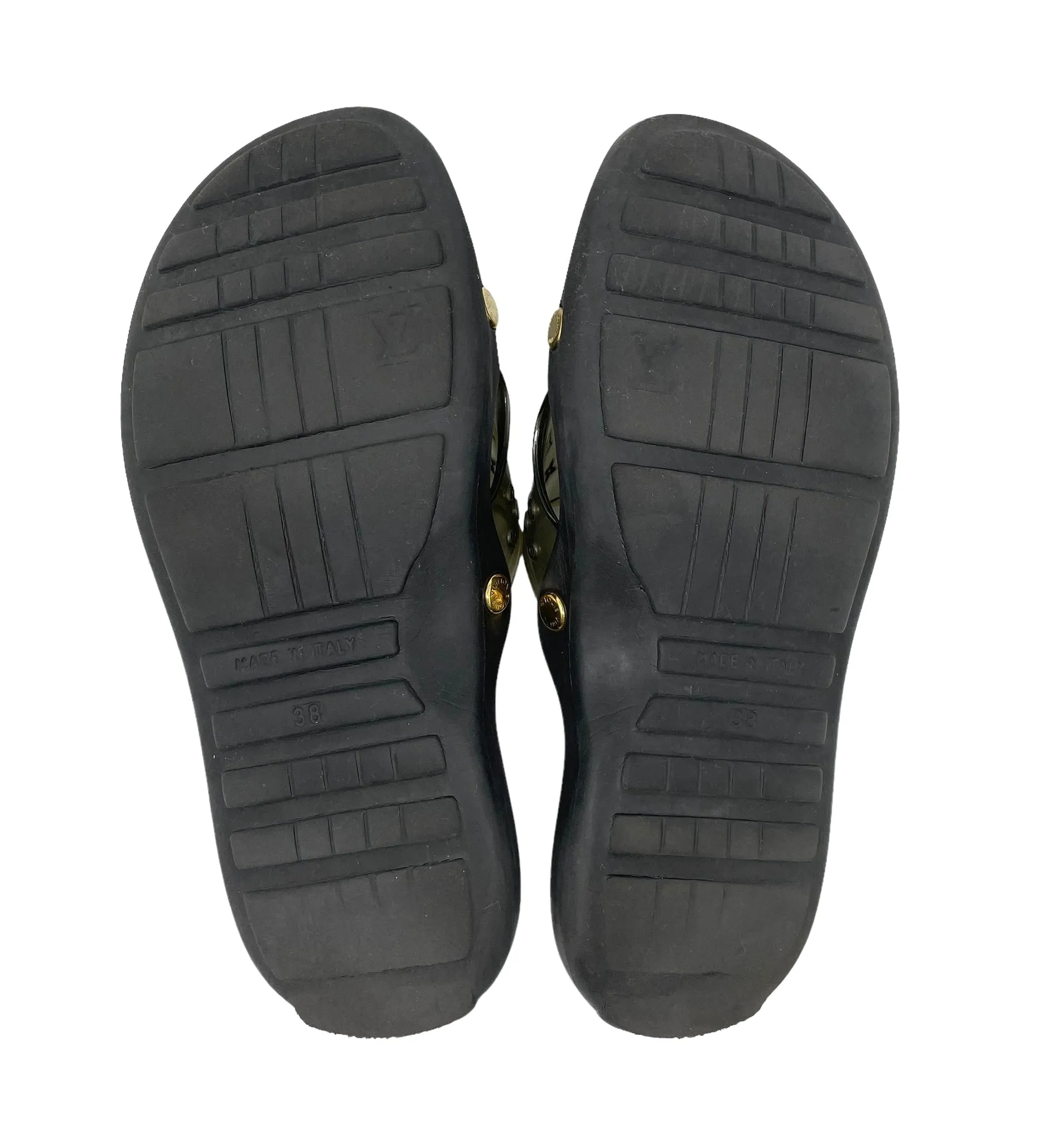 Louis Vuitton Black Multicolor Slides