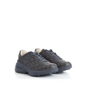 Men's Rhyton Sneaker - Grey/Graphite GG Supreme Canvas
