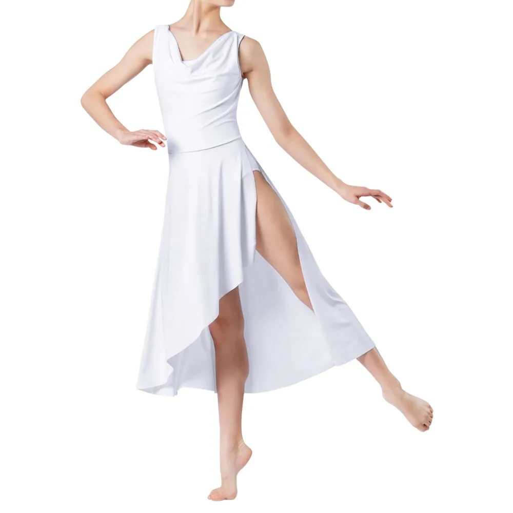 Modern Ballet Sleeveless Asymmetrical Long Dress