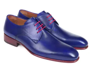 Paul Parkman Blue Hand Painted Derby Shoes