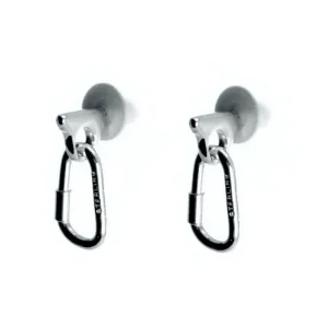 Piton & Carabiner Earrings - Sterling Silver - Rock Climbing Jewelry