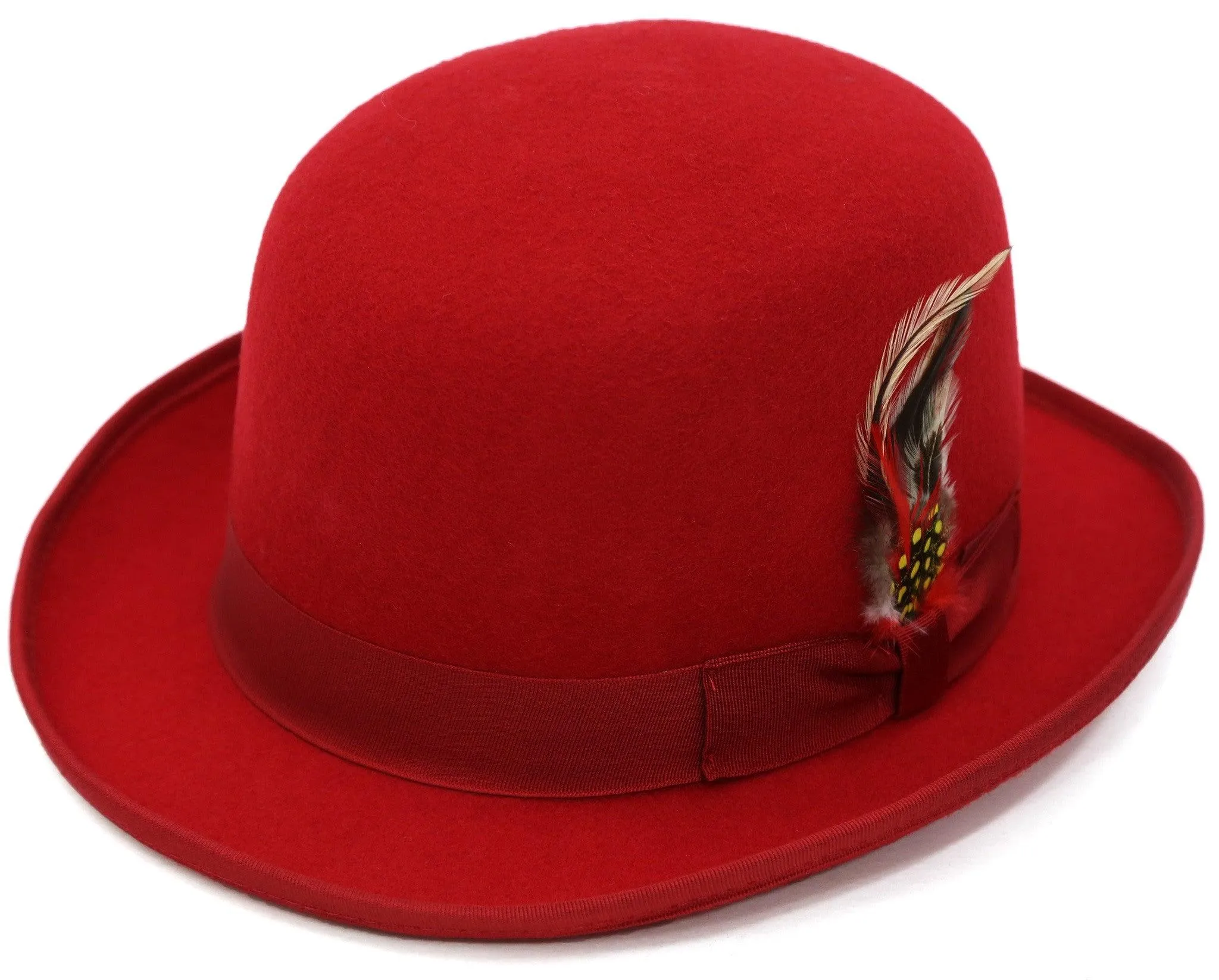 Red Premium Wool Derby Hat