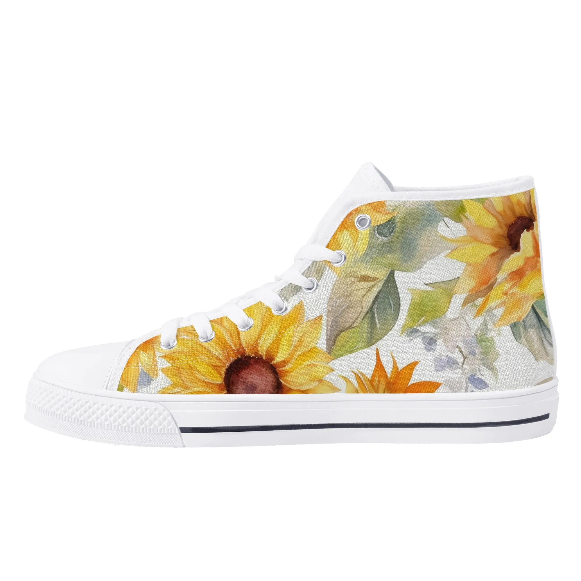 Sunflowers Womens High Top Canvas Shoes